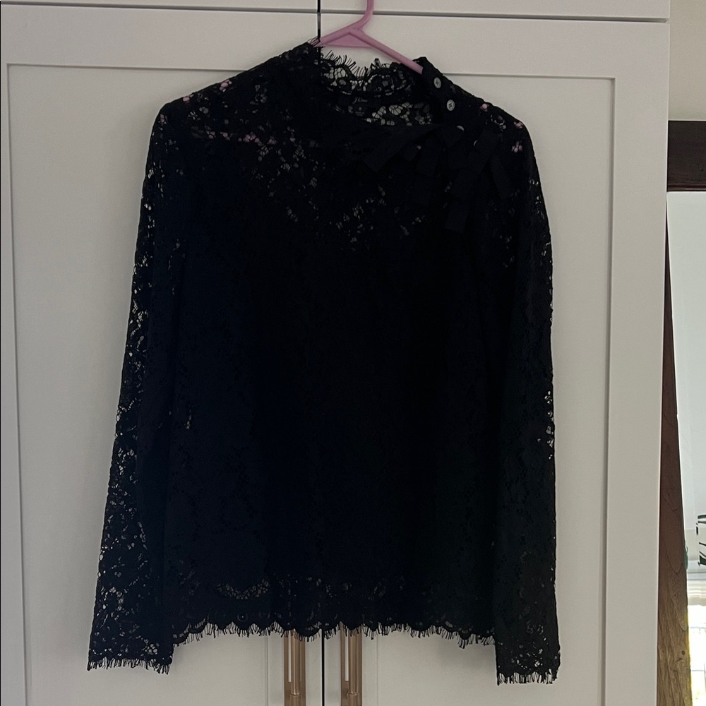 J. Crew Black Lace Blouse
